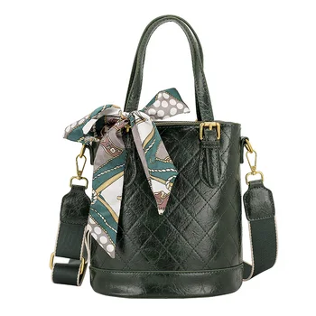 

Ribbons green womens bags PU leather crossbody bags for women shoulder bag high quality handbags Vintage fashion tote Sac A Main