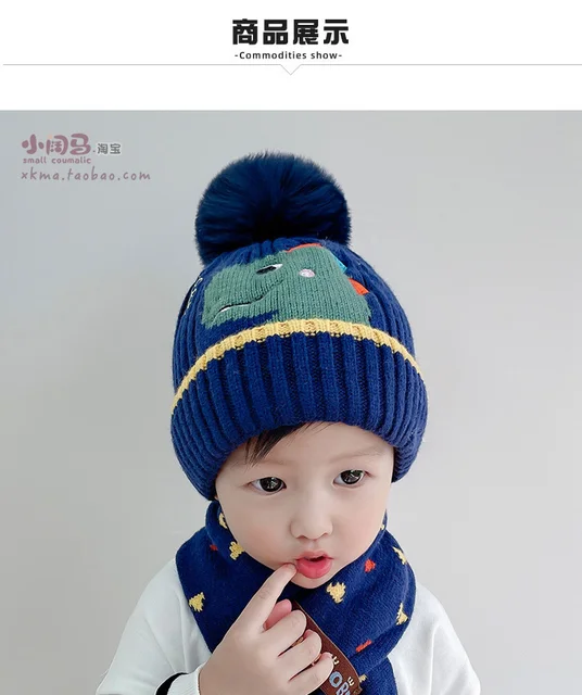 Children's winter/autumn woolen cap for boys and girls warm scarf