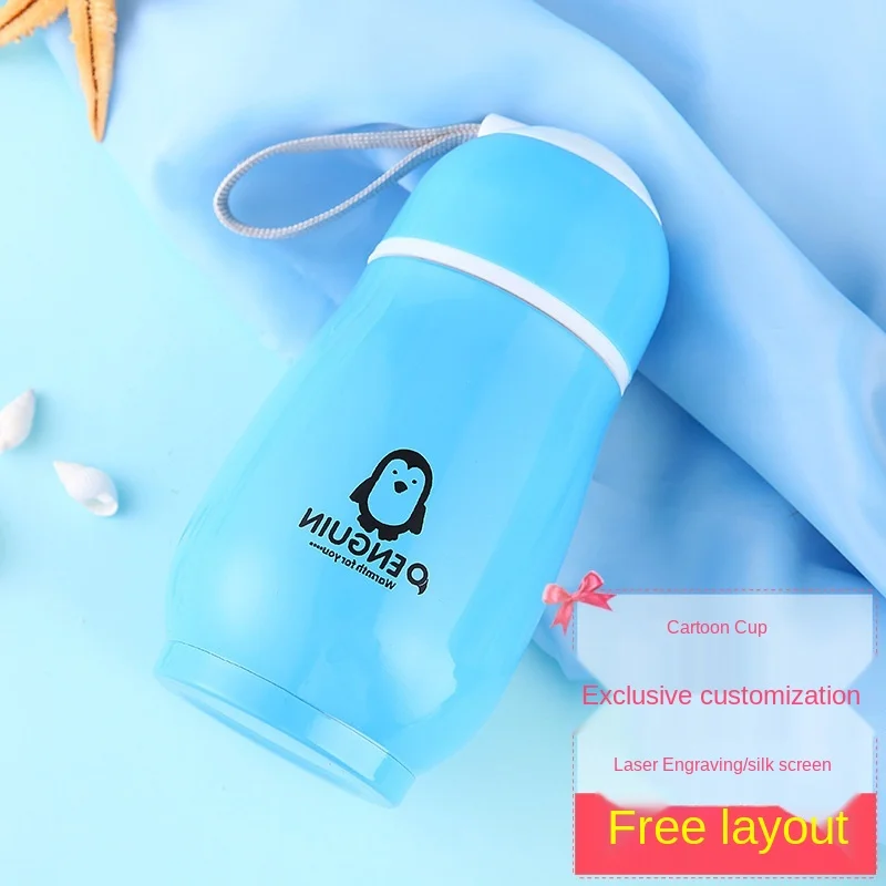 Stainless Steel Thermos Portable Vacuum Heat Preservation Water Bottle Sports Fashion Cute Cartoon Student Penguin Mug | Дом и сад