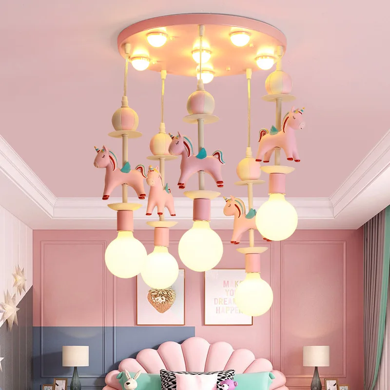 Luz de teto para quarto infantil fresbyhorse led fofo luz de quarto