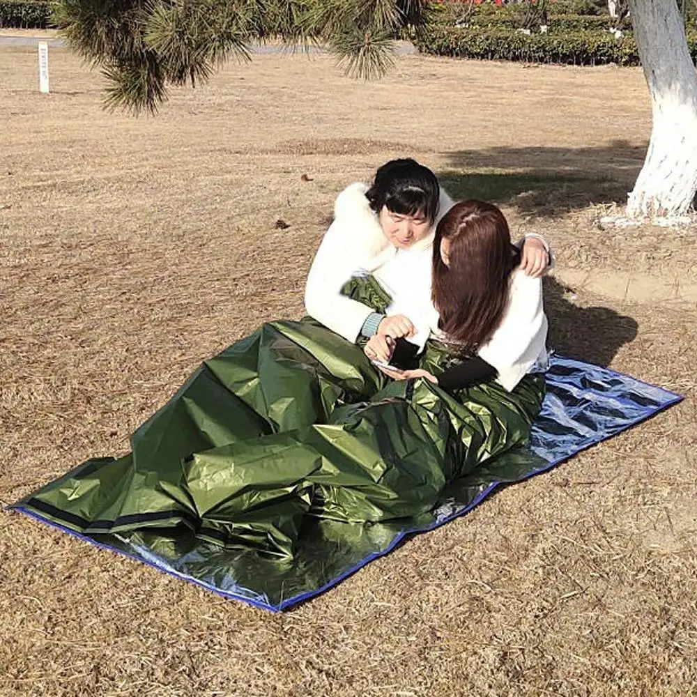 

Emergency Gear Waterproof Insulation Curtain Emergency Sleeping Bag Keep Warm Safety PET First Aid Rescue Blanket Windproof
