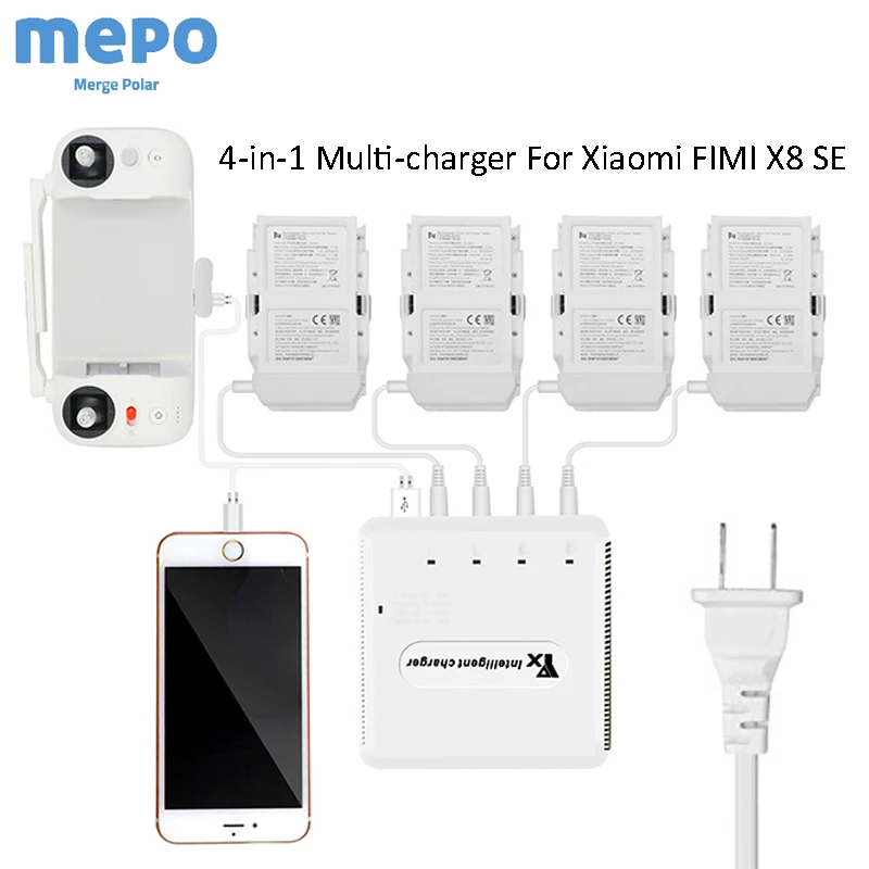

FIMI X8 SE Drone Battery Charger For Xiaomi FIMI X8 SE Remote Control Charing Hub 4-in-1 Multi-charger Drone Spare Parts