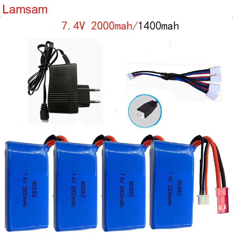 7 4 в 2000 мАч/1400 мАч 9125 / 9115 Аккумулятор для A949 A959 A969 A979 K929 1/18 Rc Car LiPo аккумулятор Wltoys