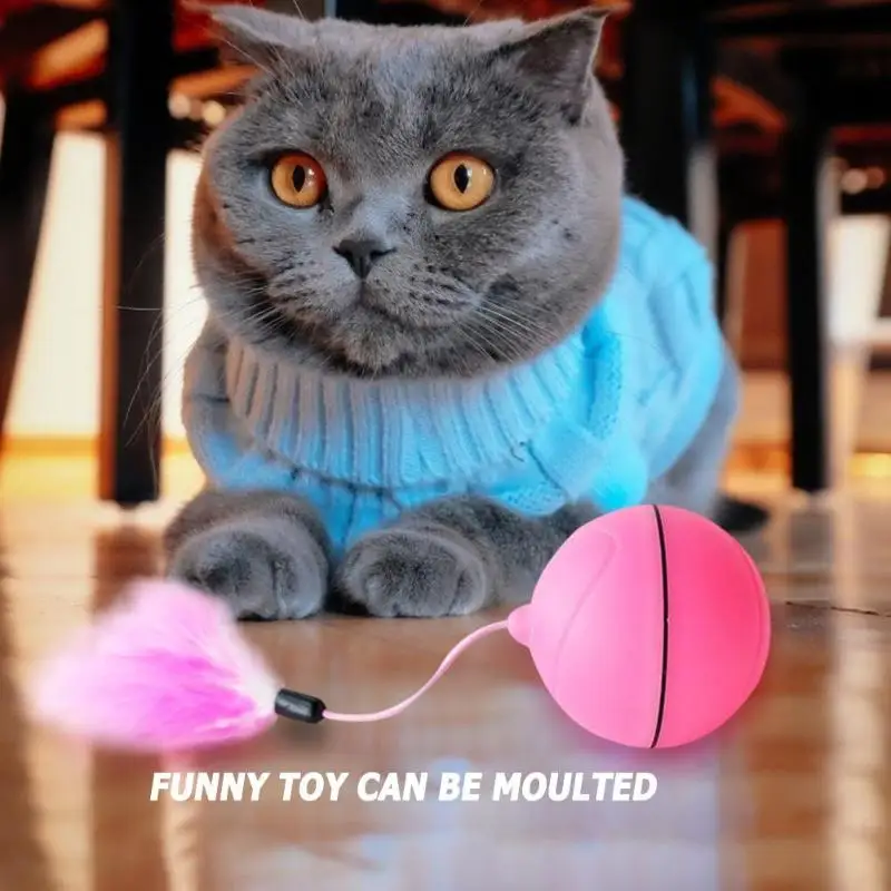 

Cats Toy Rolling Ball LED Laser Flash Electric Interactive Rolling Ball For Dogs Cats Pet Jumping Ball Funny Toy With Light New