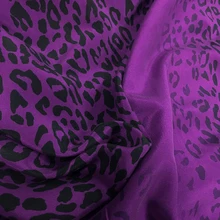 Фиолетовый Леопардовый принт шелковый креп де шин шелковая ткань платье рубашка модная дизайнерская ткань