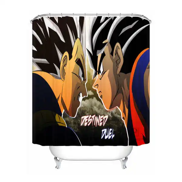 Shower Curtain Пользовательские водонепроницаемые занавески для душа Dragon Ball Z Goku и Gohan аниме печать декор для ванной комнаты различные размеры#180324-01-04 - Цвет: Shower Curtain