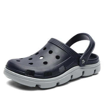 

WEH Summer Casual Sandals for Men New Men Beach Slippers Breathable Hole Flats Light Male Massage Shoes Men Sandals Slippers