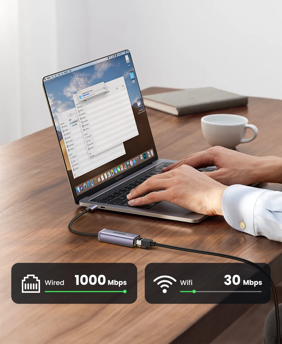 WAVLINK Adaptateur USB C Vers Ethernet 5Gbps, Adaptateur Réseau Gigabit