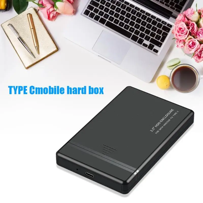 VODOOL 2.5 inch HDD SSD Enclosure 480Mbps Hard Drive Disk Box USB2.0/USB3.0/TYPE C Mobile External Case for Laptop Notebook PC