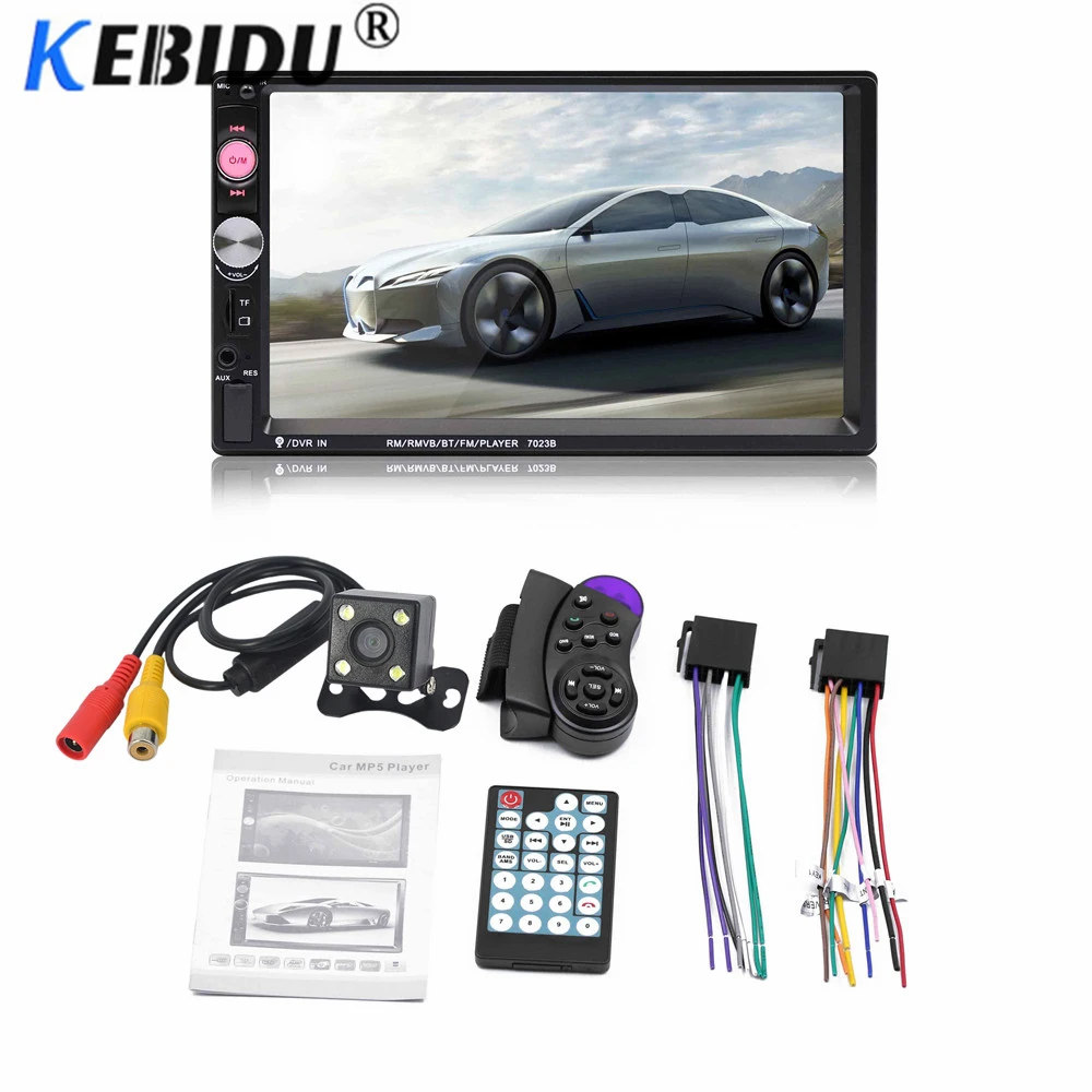Автомагнитола 2 din с поддержкой Bluetooth 7 дюймовым сенсорным HD экраном и пультом