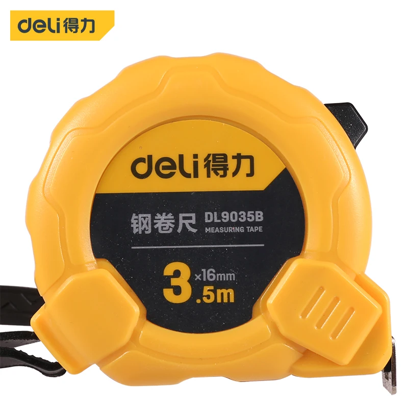 Deli Retractable Ruler Measuring Tape Portable Pull Ruler Metric Gauging Tool High Accuracy Auto Lock Gauging Tape Measure