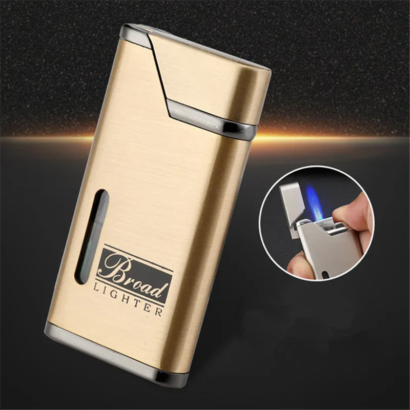 

New Jet Torch Lighter Turbo Metal Lighter Windproof Butane Inflated Cigarette Cigar Visible Gas Window Lighters Gadgets For Man