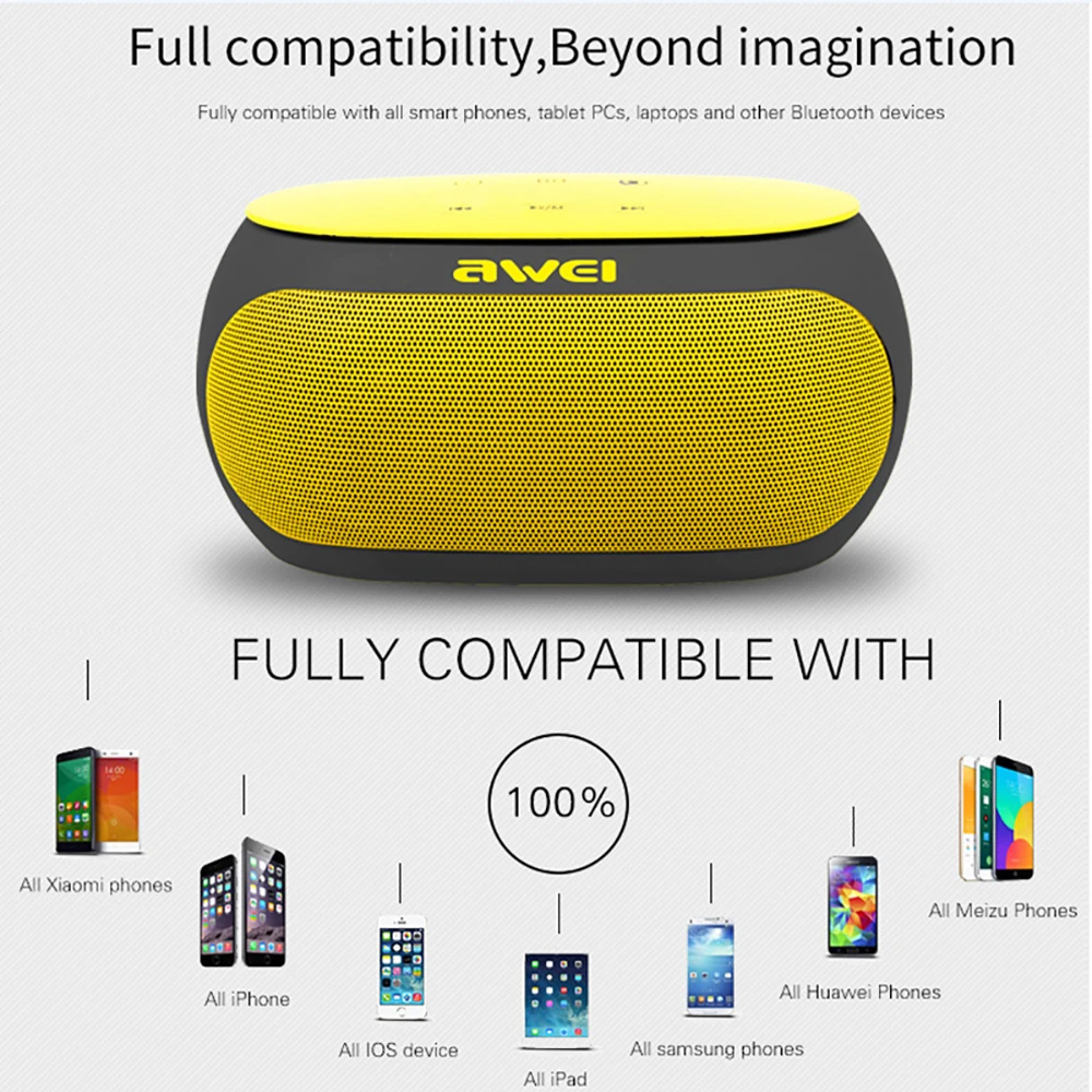 Awei Y200 Мощный сабвуфер Открытый Bluetooth 3,0 динамик портативный глубокий бас стерео звук Саундбар Поддержка TF карта