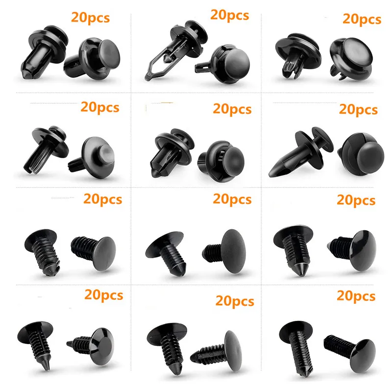 1000pcs Surtido Plástico Coche Puerta Trim Clip Parachoques Sujetador Retenedor Remache Empuje Pin Kit