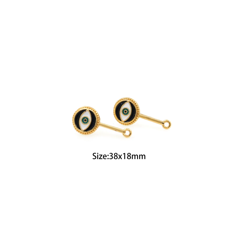 

Fashion simple enamel evil eye earrings women's wholesale DIY earrings making supplies earrings