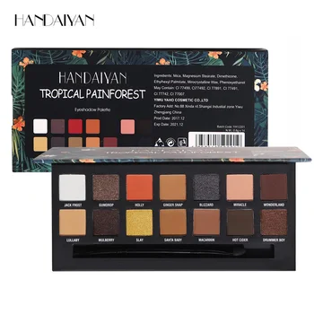 

HANDAIYAN Tropical Painforest Eyeshadow Palette Eyes Makeup Matte & Shine Glitter Eye Shadow Powder Pallete Pigment Cosmetics
