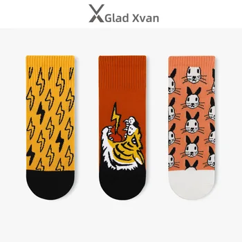 

Xi Meal Autumn and Winter INS Wind New Style Socks Wholesale Wind Cool Fashion Cotton Socks Men and Women Paragraph Tiger Rabbit