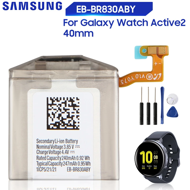 Original Replacement Battery EB BR830ABY For Samsung Galaxy Watch Active2  40mm SM R835 SM R830 Genuine Battery 247mAh|Mobile Phone Batteries| -  AliExpress