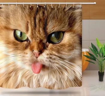 

Cartoon animals Cat shower curtains bathroom shower curtain Cute 3d printing shower curtain funny waterproof shower curtain