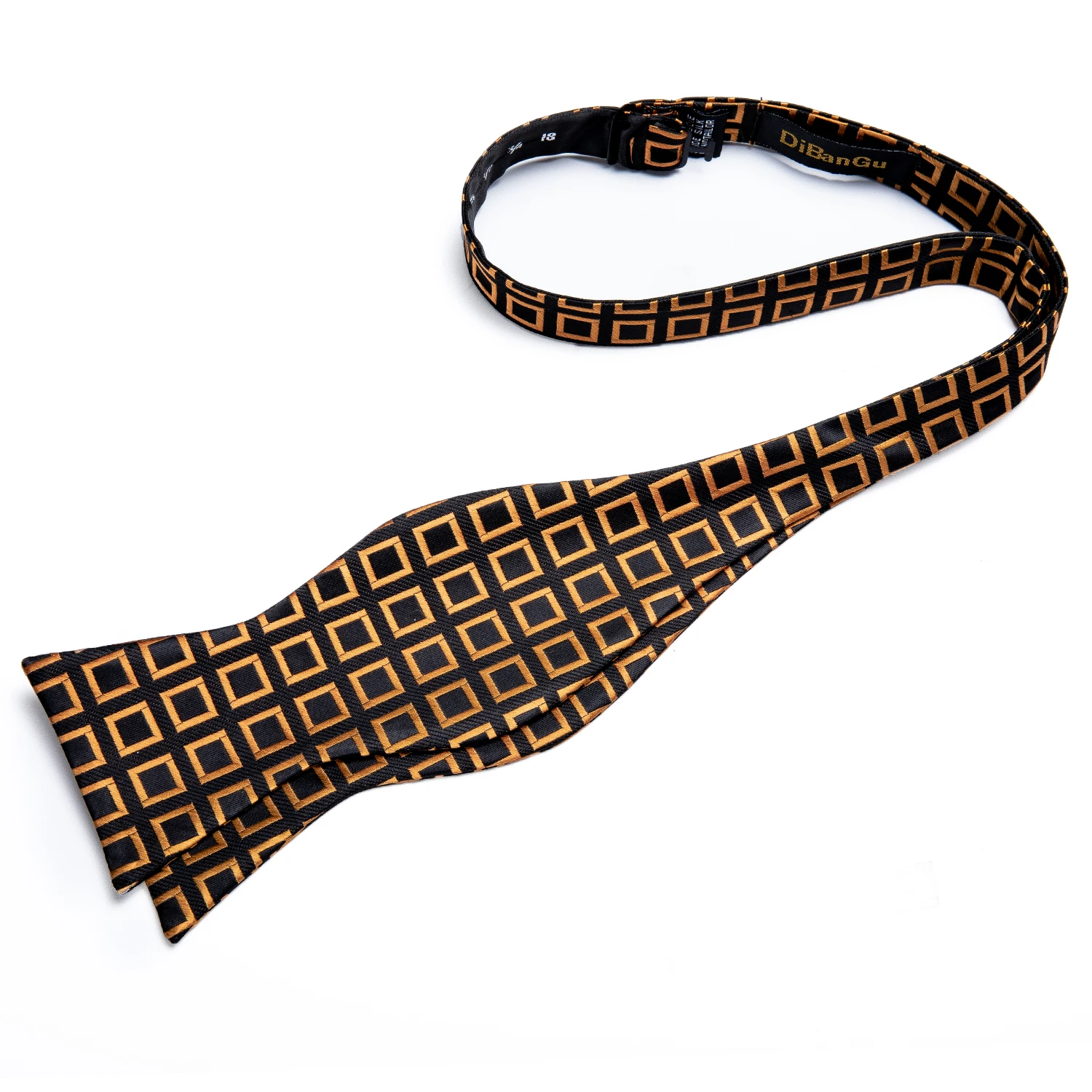 Модный мужской галстук-бабочка черного и золотого цвета в клетку, дизайнерские регулируемые подарочные галстуки-бабочки для мужчин, шелковые свадебные вечерние LH-084 для жениха