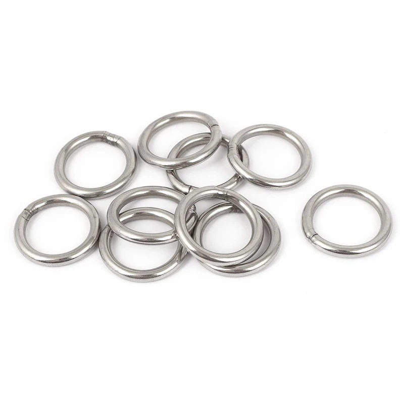 

M4 x 30mm Stainless Steel Strapping Welded Round O Rings 10 Pcs