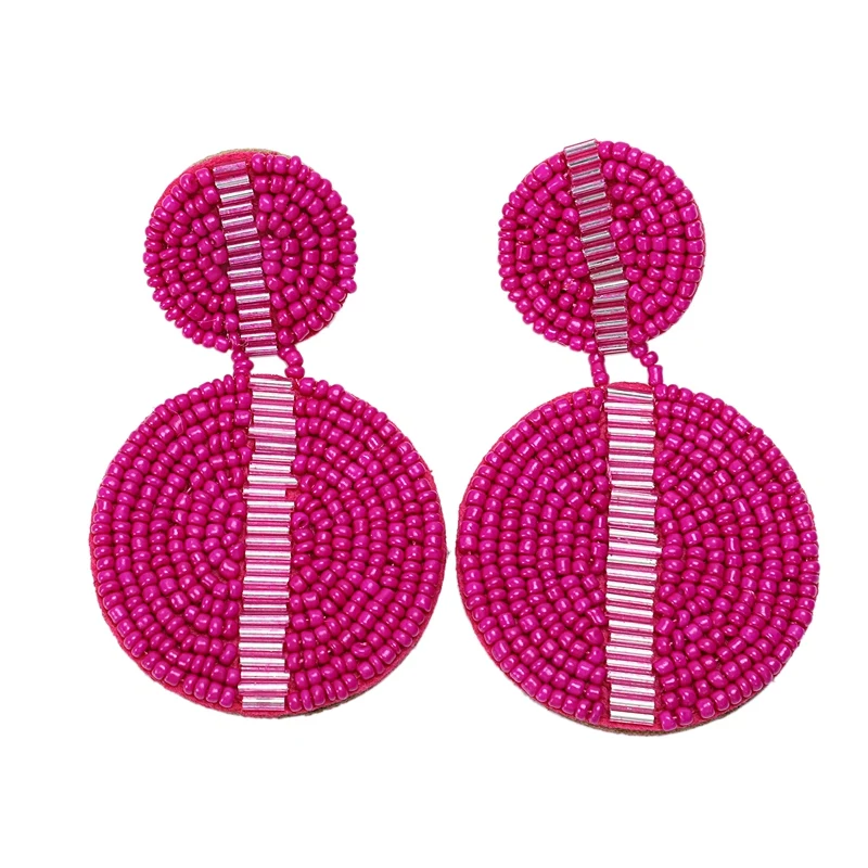 

Fashion Beaded Drop Earrings For Women All Handmade Wedding Bridal Statement Jewelry Party Dangle Earrings Purple