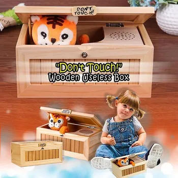 

Kids Early Education Fun Learning Toys For Children Useless Box Leave Me Alone Box Wooden Machine Don't Tiger Funny Gift W829