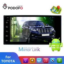 Podofo 2din Android автомобильный мультимедийный плеер gps wifi 7 ''автомобильное радио Зеркало Ссылка USB 2 din Авторадио Bluetooth для TOYOTA авто радио