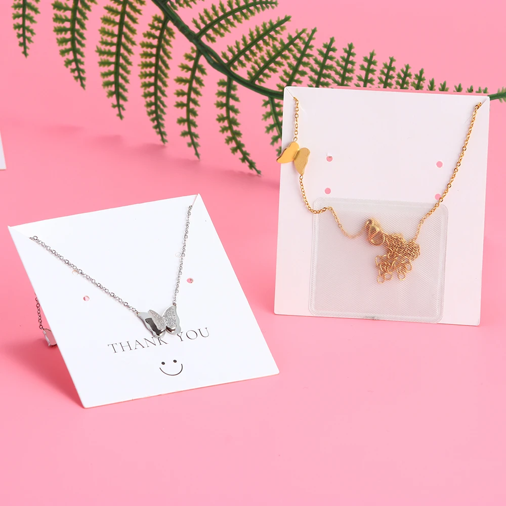 100pc Transparent Necklace Card Chain Collect Self Stick Plastic Bags For Packaging Small