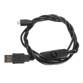

Micro-USB Charger Charging Power Cable with ON/OFF Switch for Raspberry Pi Samsung Black