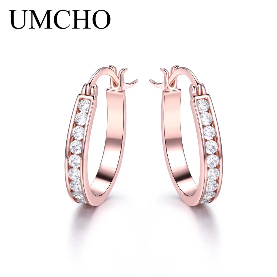 Ceny UMCHO srebro 925 klipsy dla kobiet Morganite Gemstone Wedding elegancka biżuteria zaręczynowa walentynki prezent