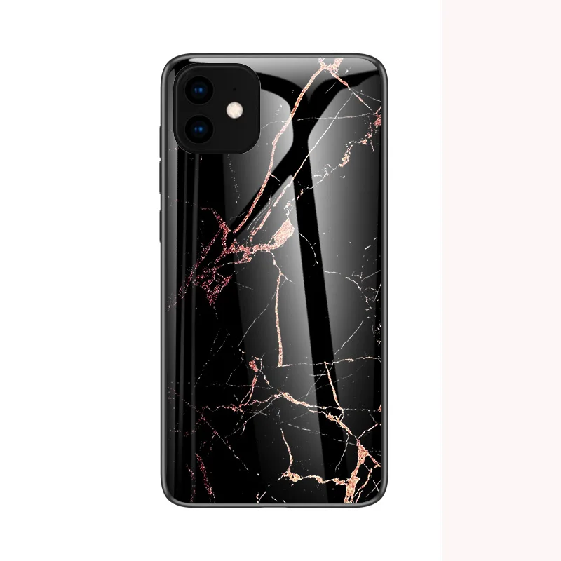 6 Чехол из закаленного стекла для телефона для iphone 11 pro XS Max XR X 7 8 6 6S Plus 5S Роскошный Мраморный Твердый чехол для Apple iphone чехол 11 Etui - Цвет: 6