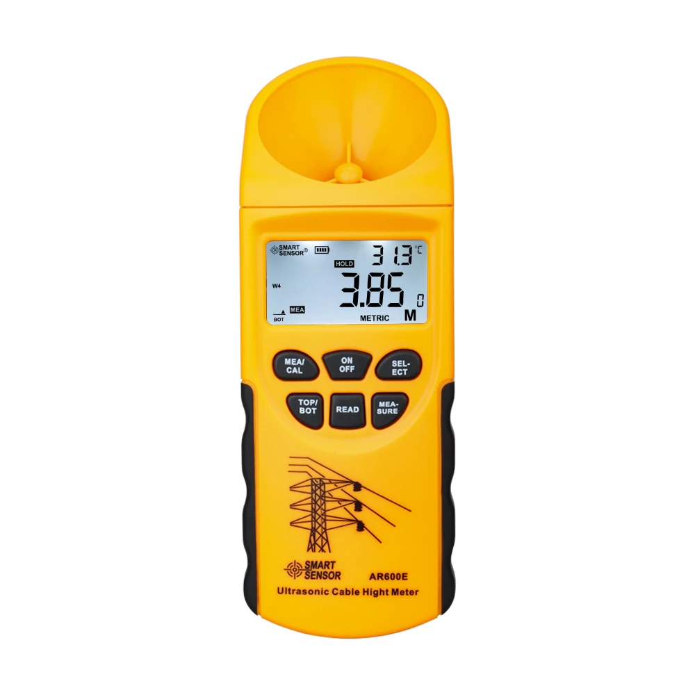 Digital LCD Ultrasonic Cable Height Meter Handheld Height Cable Tester