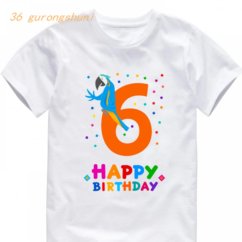 

Детская футболка для мальчиков, футболки для 6 лет, одежда для девочек, футболки на 6 дней рождения, топы для девочек, детская одежда для мальчиков, милая кавайная