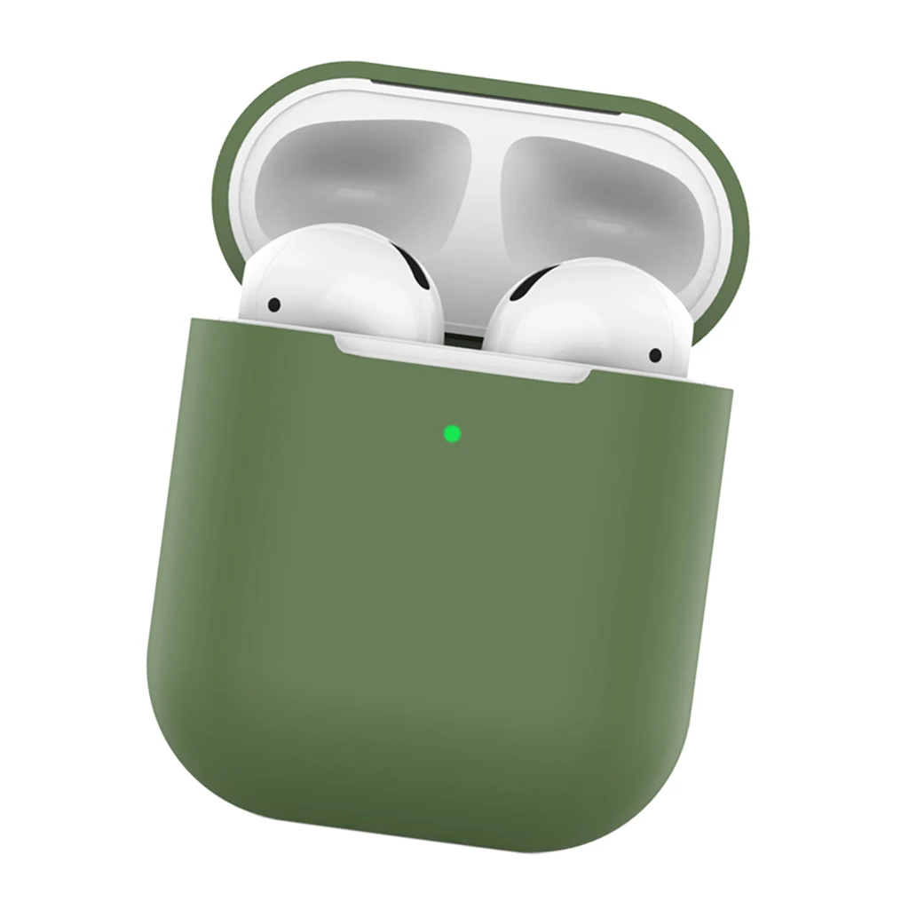 Силиконовый чехол s Чехол для Airpods 1 2 защитный чехол для наушников чехол для Apple Airpods Air pod 1 2 чехол противоударный чехол - Цвет: Mustard Green