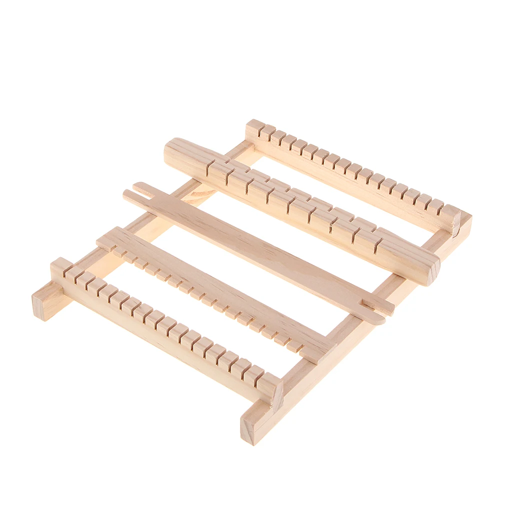 Children Kids Wooden Weaving Knitting Shuttle Loom Tapestry Hand-Knitted Machine DIY Craft Hand-Knitted Toy