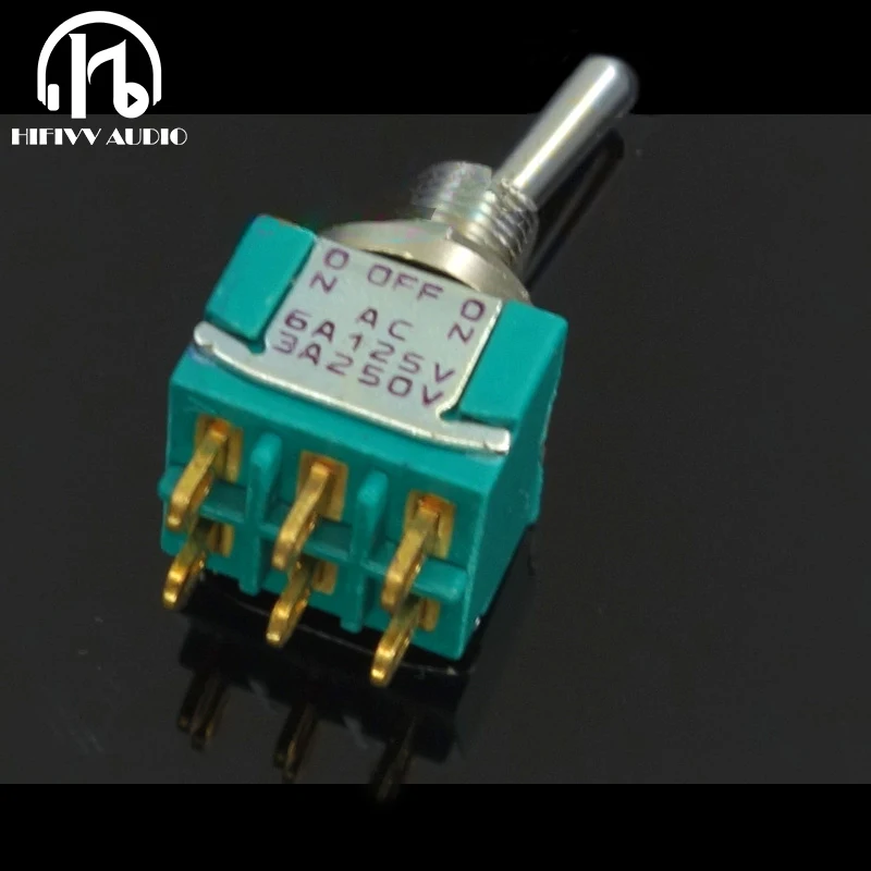 HIFI Audio Amplifier Switch MTE 206p brand new original Japanese rocker switch 250V 3A 6 gold pin