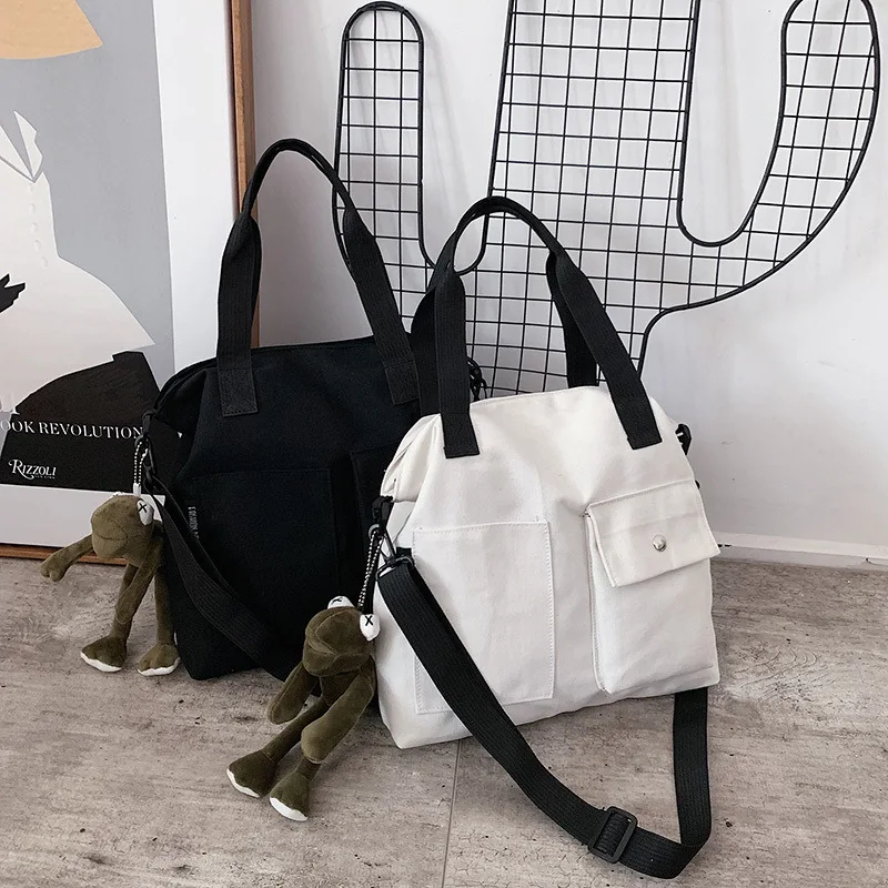 

Canvas Bag Female Messenger Japanese-style INS-Style 2019 New Style Large-Volume Book One-Shoulder College Student shang ke bao