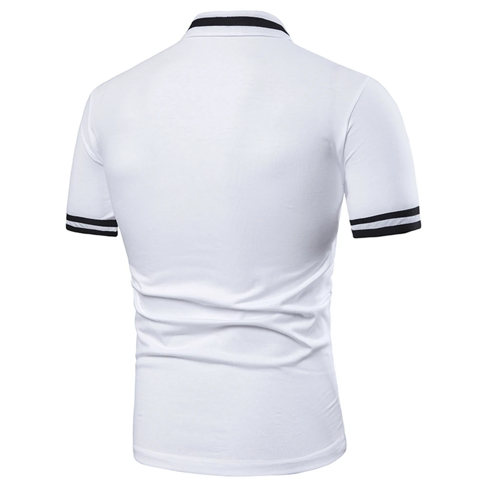 Summer casual style men's polo shirt short-sleeved turn-down collar polo shirt solid color fashion men tops
