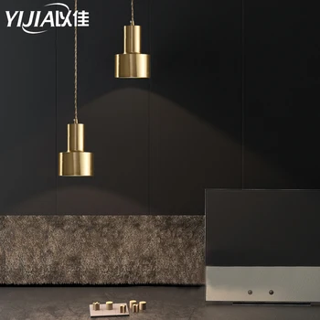 

Nordic modern brass pendant light retro loft pendent lamp headlamp led lamp art deco lighting crystal lampshade bedside lamp