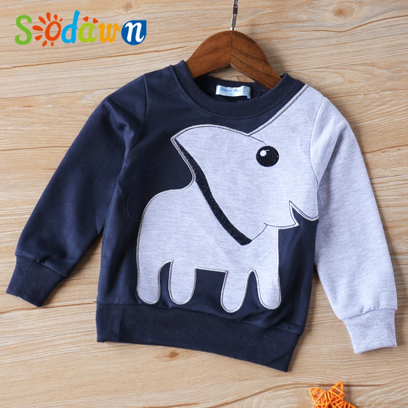 Sodawn/прекрасный слон для маленьких мальчиков Девушки Кофты Весенне-осенние повседневные свитеры; одежда для детей 2-6 лет бесплатная