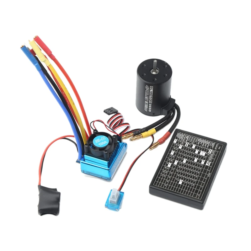 

3650 3100Kv Brushless Motor & 120A Esc With Program Car Combo For 1:10 Rc Car Rc Boat Part