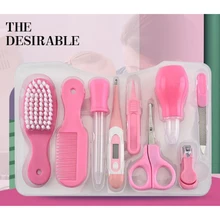 9 шт., набор для ухода за новорожденными и младенцами, ножницы для ногтей, маникюрный триммер для детей, инструменты для маникюрного триммер, термометр, гребень, безопасный набор для новорожденных