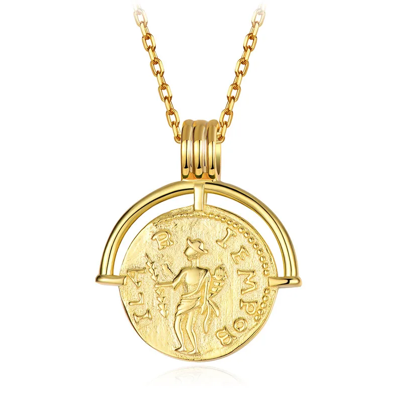 5-Y3634 gold color Shineland State Мужские t цвет медно-золотой ожерелье геометрические резные люди буквы кулон Orna мужчины ts Pun k мужчины женщины ювелирные изделия подарок - Окраска металла: 5-Y3634 gold color