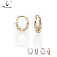 Женские серьги-кольца, 925 пробы, серебряное, роскошное, золотое, маленькие, круглые, круглые