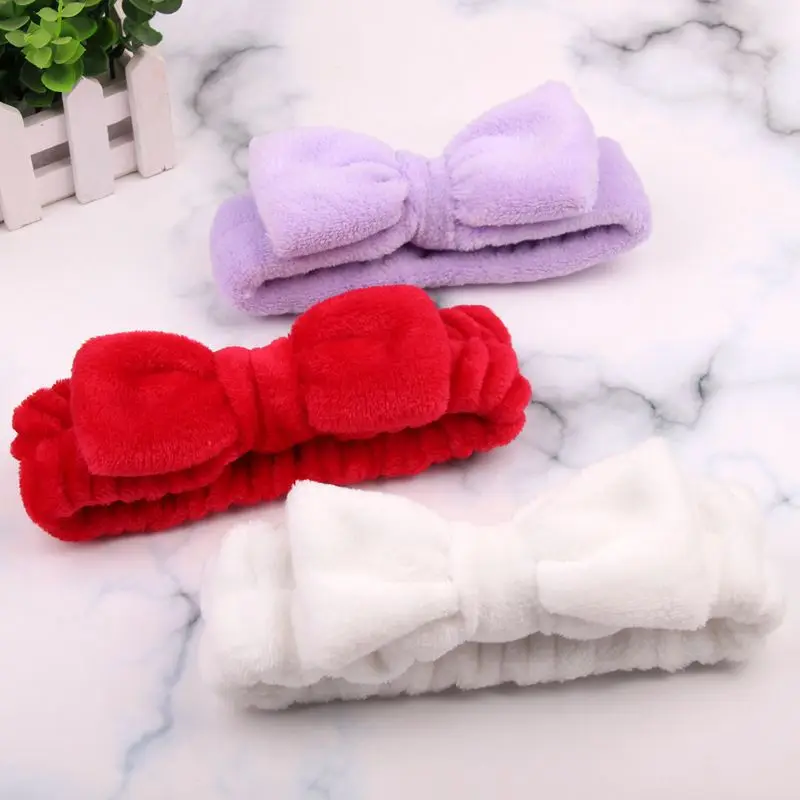 hair clips for women Big Rabbit Ears Coral Fleece Soft Elastic Hairbands SPA Bath Shower Make Up Wash Face headband Hair Band Girls Hair Accessories crocodile hair clips