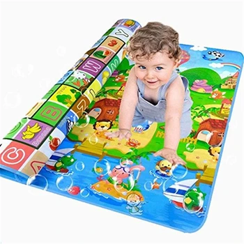 

Animals Play Mat with Folding Mats for Kids Double Sided Game Waterproof Large Alphabet Home and Outdoors