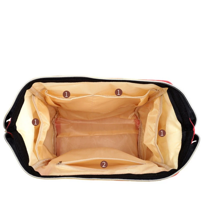 Portable Travel Fashion Heart Print Mummy Bag Large Capacity Waterproof Backpack Multi-function Backpack #m