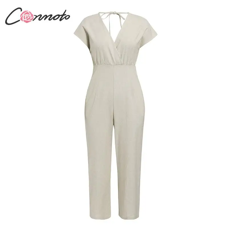 Conmoto, лето, сексуальный пляжный комбинезон для женщин, однотонный ...