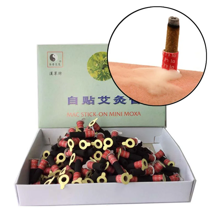 180pcs Smokeless self-stick Moxa tube acupuncture massage moxibustion tube moxa sticks